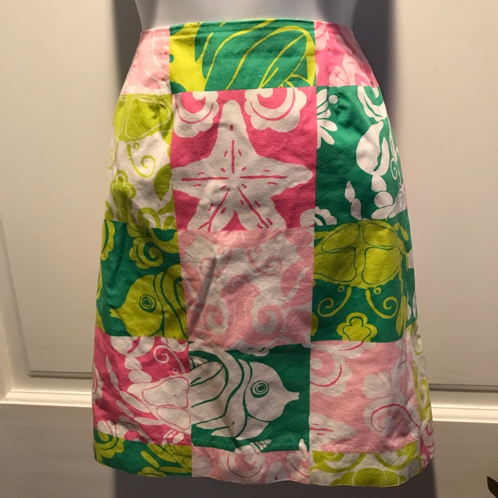 Lily Pulitzer sea creature skirt.